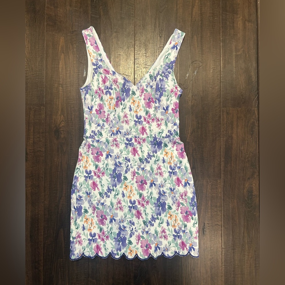 Altar'd State White and Floral V-Neck Sleeveless Sundress